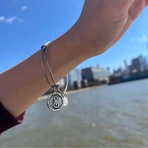 Silver Alex and Ani Initial S Charm Bracelet